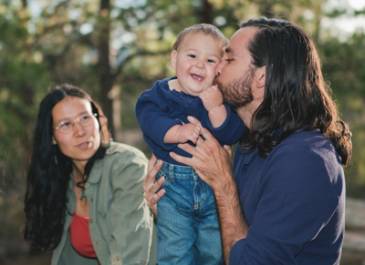 Mother, father and son