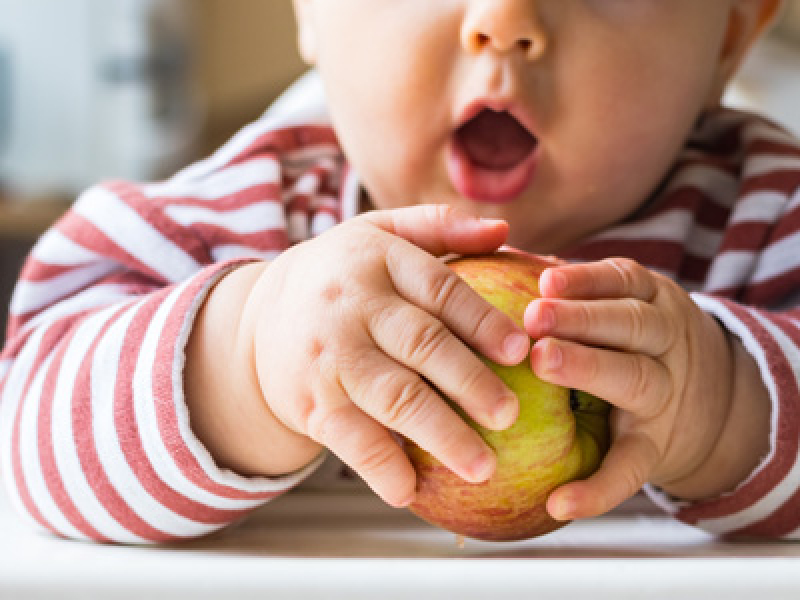Kid eating apple